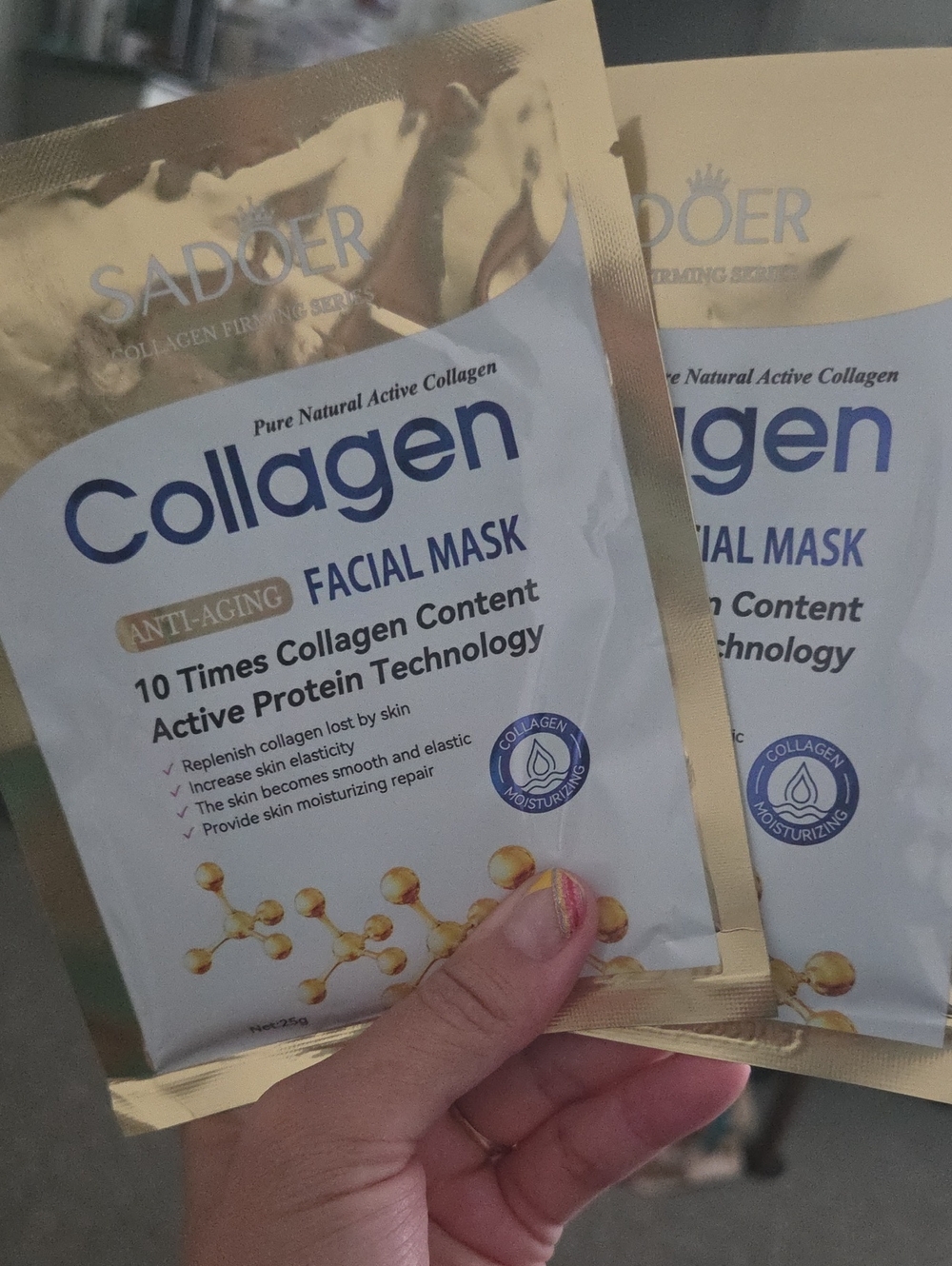 Collagen Anti-Aging Facial Mask – Gold & White Hydrating Sheet 2/$10